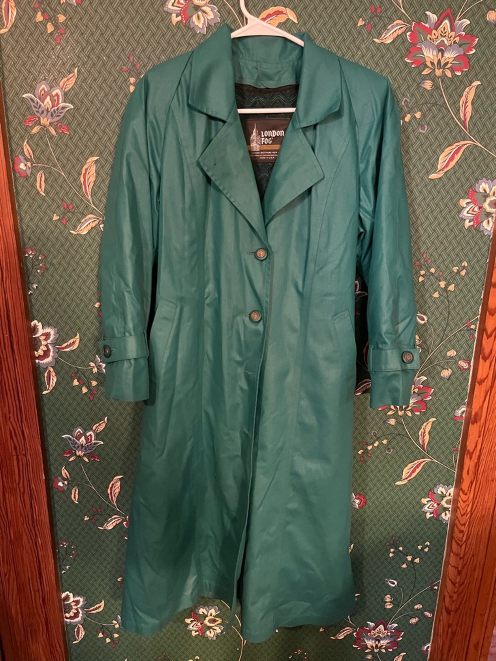 Vintage Women’s London Fog Teal Long Trench Coat